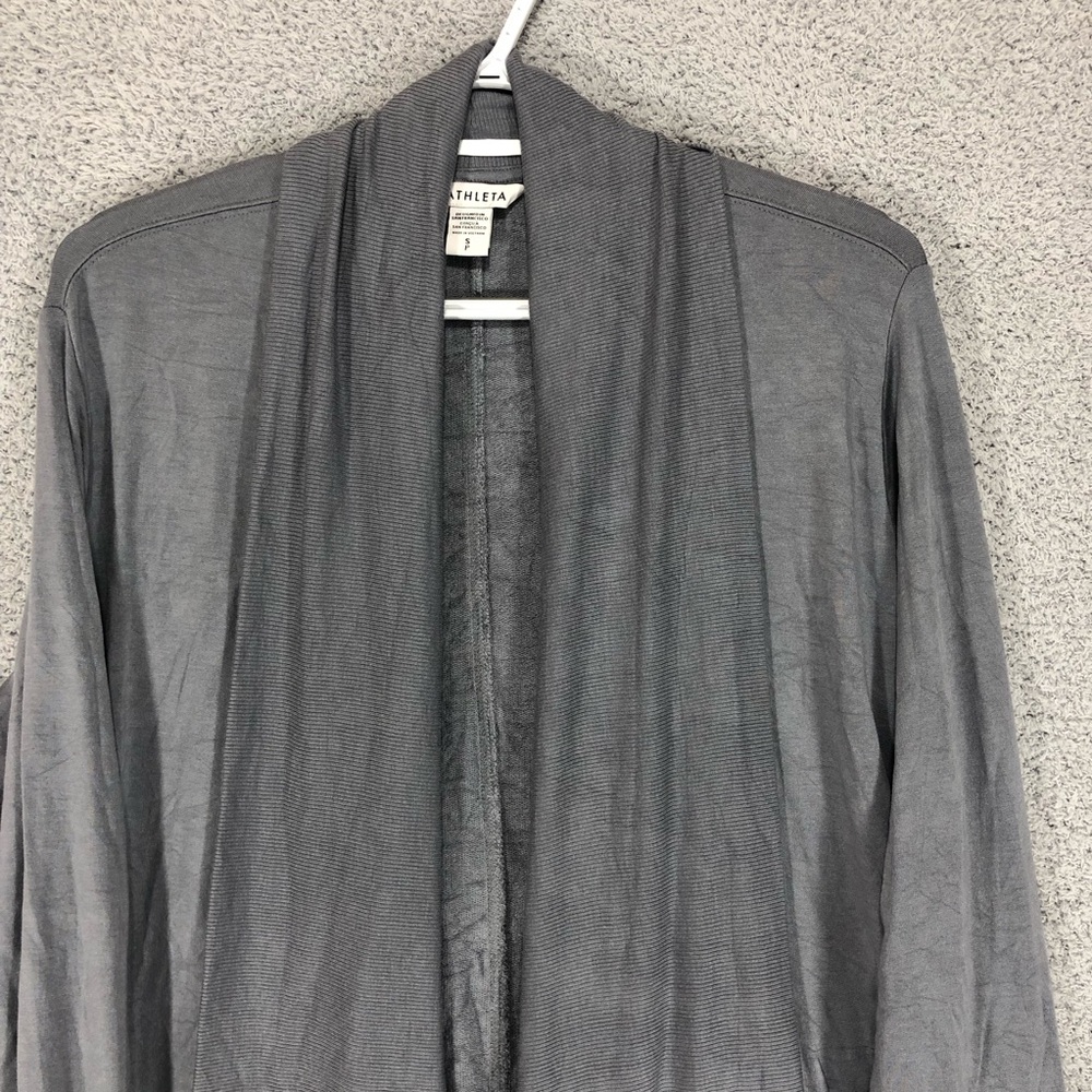 Athleta Women's Pranayama Restore Rib Wrap Cardigan Size S Open Front - Picture 3 of 11